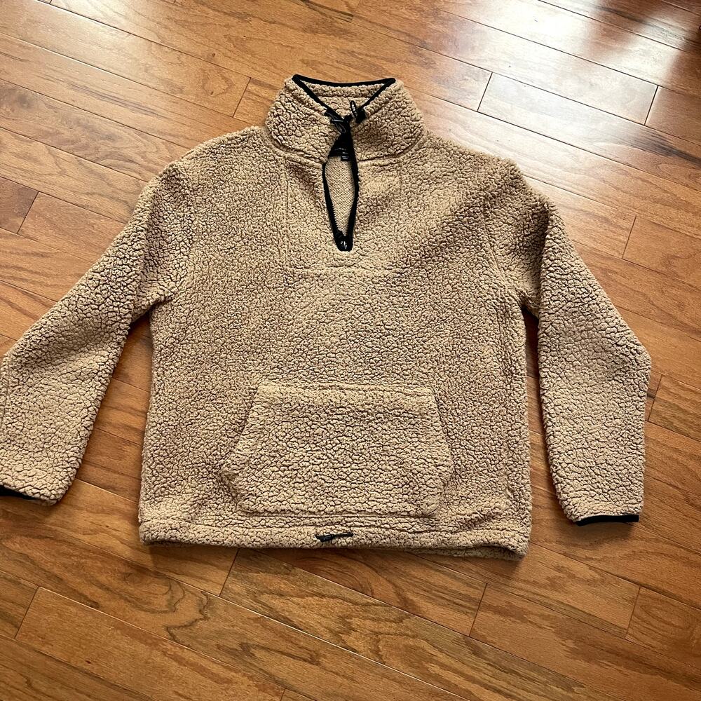 Urban Outfitters Brown and Black Quarter Zip Fleece Sweater Size Medium